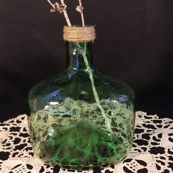 bouteille verre decorative verte merveille et bout de chandelle 3