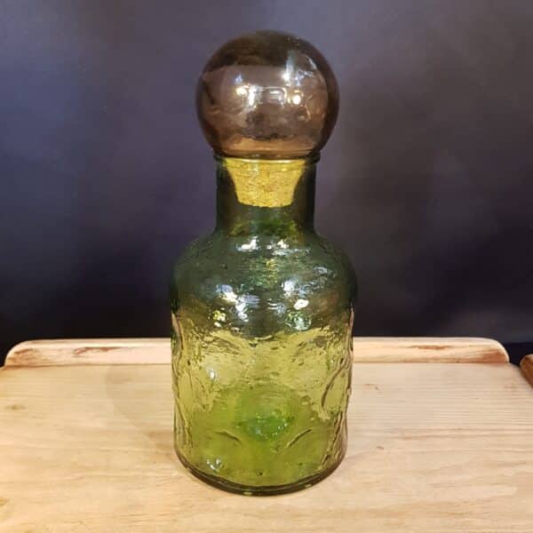 carafe verre vert ancienne merveille et bout de chandelle 4