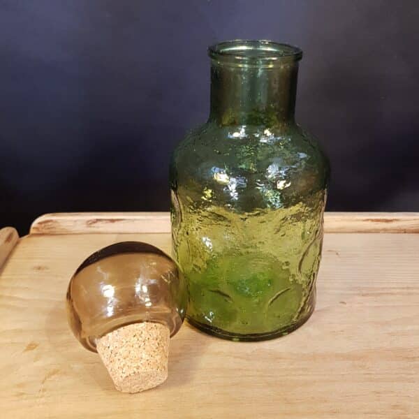 carafe verre vert ancienne merveille et bout de chandelle 5