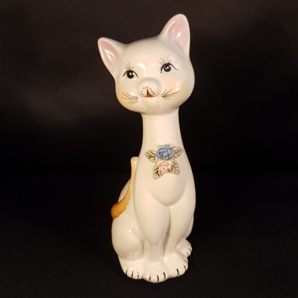figurine chat porcelaine blanc merveille et bout de chandelle 1