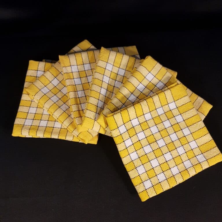 serviettes carreaux vichy normand jaune merveille et bout de chandelle