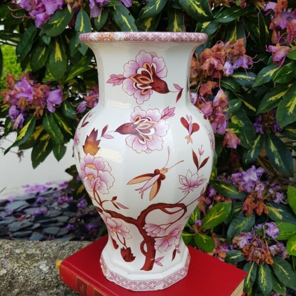 vase asiatique ceramique rose merveille et bout de chandelle 4