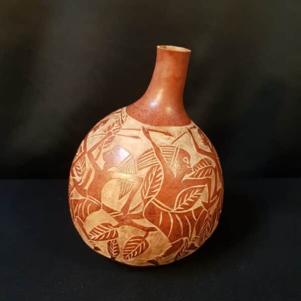 vase calebasse sculptee africain merveille et bout de chandelle 4