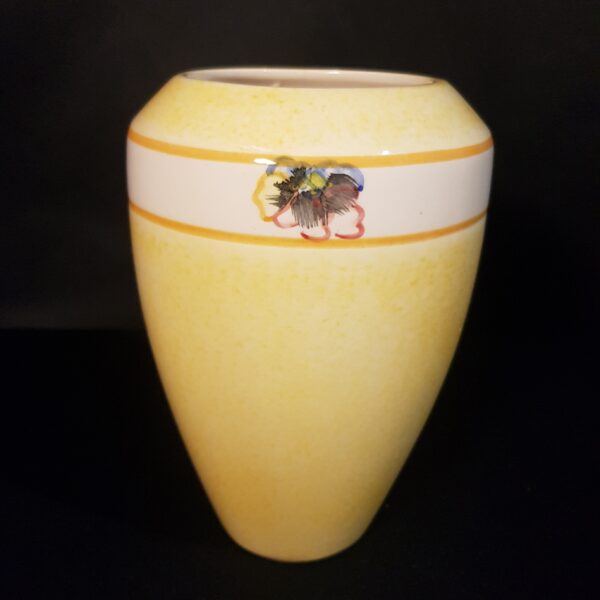 vase ceramique jaune fleurs merveille et bout de chandelle 1