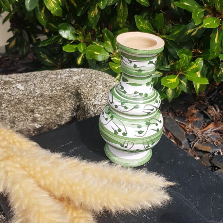 vase ceramique petit vert blanc merveille et bout de chandelle