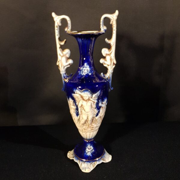 vase chrubins bleu dorure merveille et bout de chandelle 1