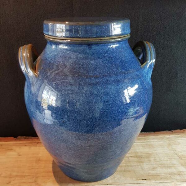 vinaigrier ceramique gres bleu merveille bout de chandelle 1