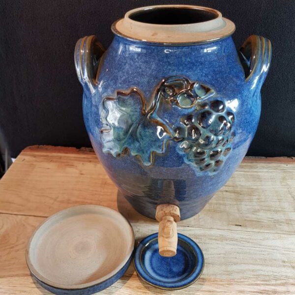 vinaigrier ceramique gres bleu merveille bout de chandelle 3